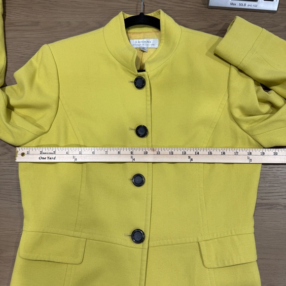 Structured Mandarin Collar Career Blazer Jacket Womens 10 Office Workwear Tahari - Picture 8 of 11